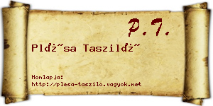 Plésa Tasziló névjegykártya